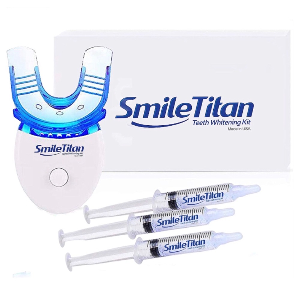 Teeth Whitening Gel Kit with 5X LED Accelerator Light and Tray Teeth Whitener - Picture 1 of 4